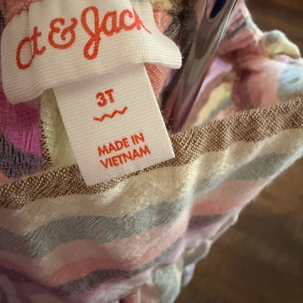 Cat & Jack Multicolor Striped Romper with Ruffle Straps - Picture 3 of 3